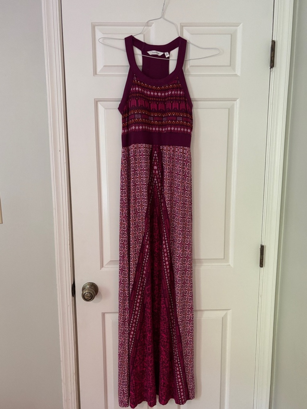 Athleta Plum & Pink Patterned Maxi Dress